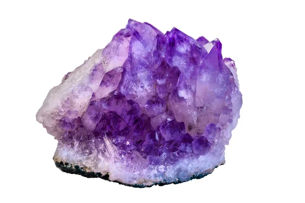 Closeup Psolated Purple Amethyst Crystal Stone — 图库照片