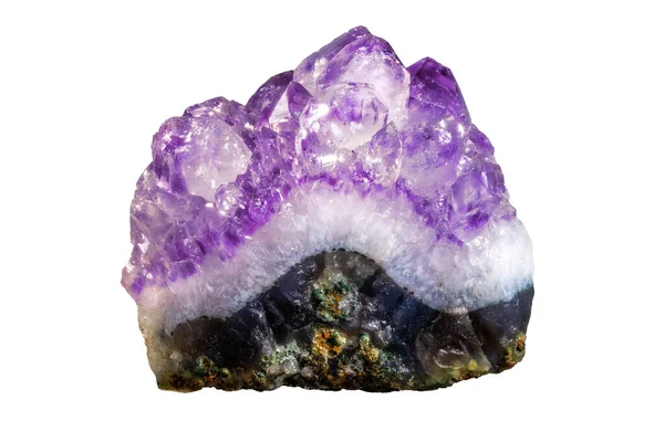 Closeup Psolated Purple Amethyst Crystal Stone — Foto Stock
