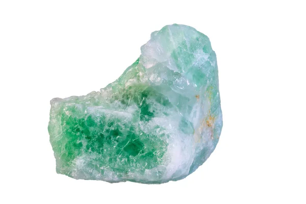 Closeup Uma Pedra Cristal Aventurina Verde Isolada Imagens Royalty-Free