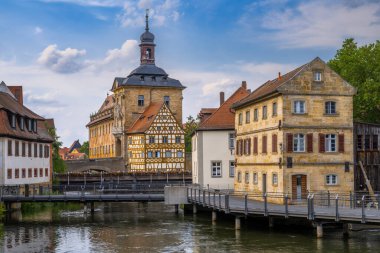 Bamberg tarihi Belediye Binası (Franconia, Almanya)