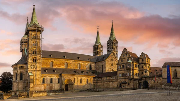 Bambergs Historiska Katedral Franken Tyskland Royaltyfria Stockfoton