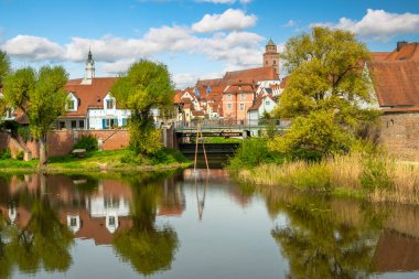 Donauwoerth şehri Wrnitz nehrinde.