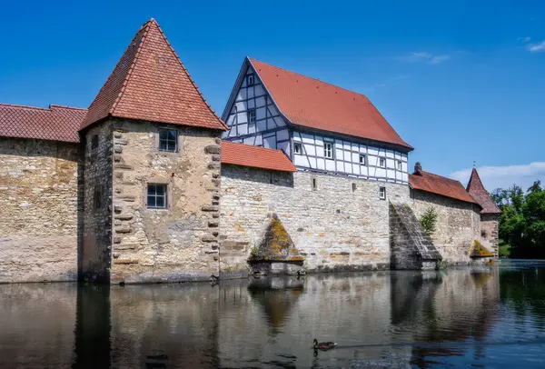 stock image Medieval city wall surrounding the old town Weissenburg (Bavaria, Germnay)