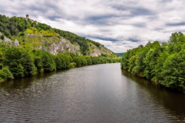 Idyllic landscape at the river Altmuehl near the village Essing clipart