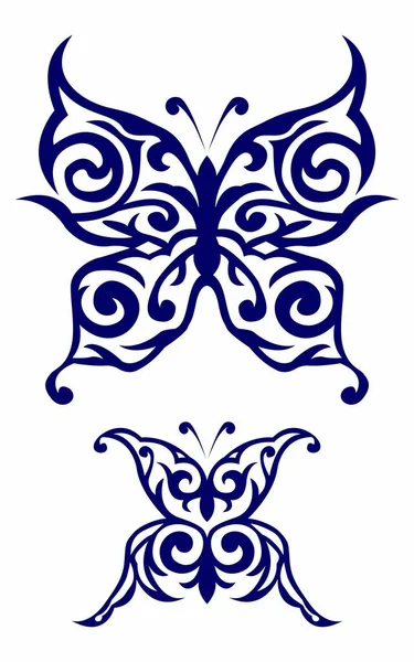 Piękny Ozdobny Motyl Symbol — Wektor stockowy