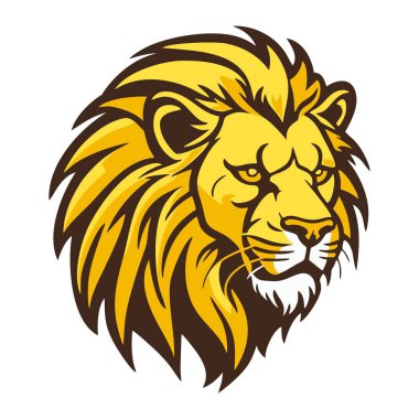 Beyaz üzerinde aslan başı vektörü