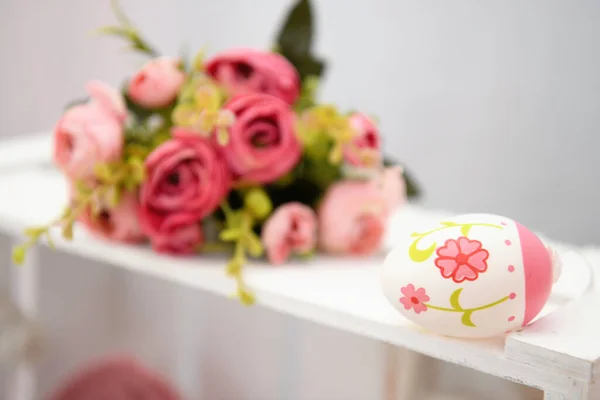 Bouquet Fiori Uovo Pasqua — Foto Stock