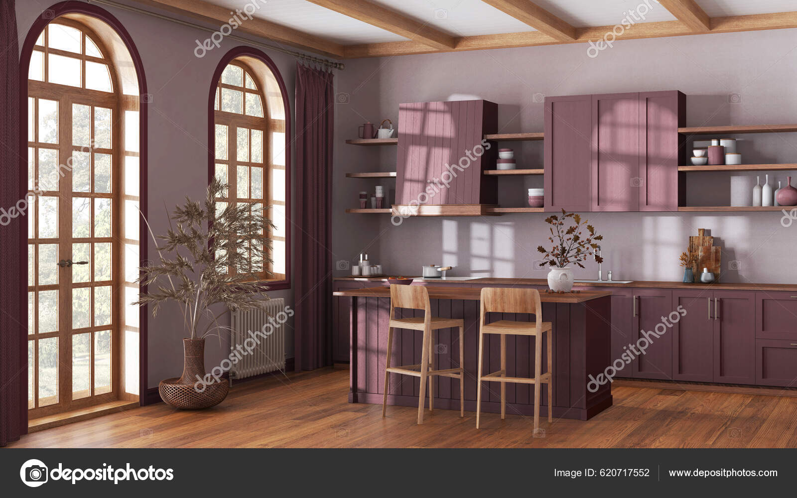 Cocina de granja con mesa de comedor e isla. foto – Imagen de Diseño de  interiores gratuita en Unsplash, image size:1600x1000