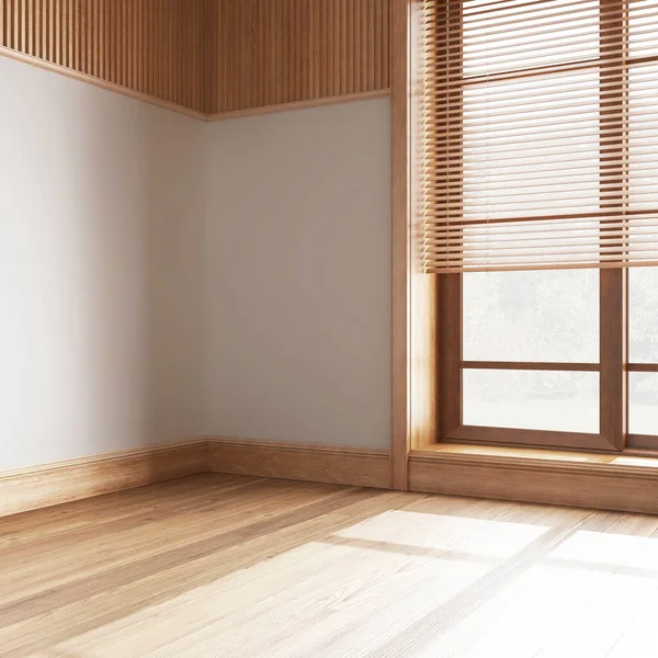 Empty Room Interior Design Open Space Parquet Floor Big Window — Stock Photo, Image