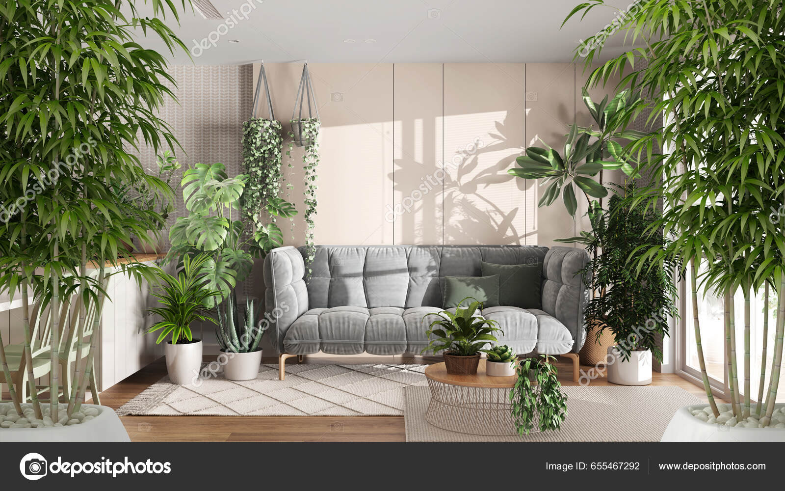 Zen Interior Potted Bamboo Plant Natural Interior Design Concept ...