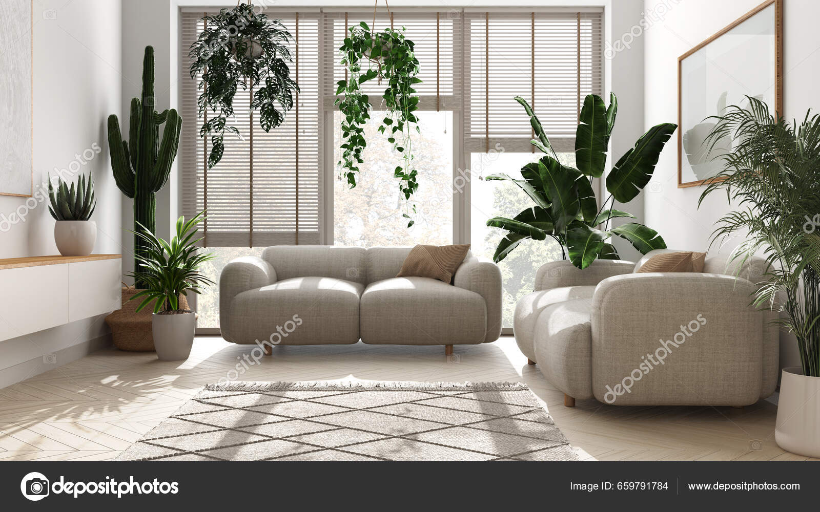 Home Garden Love Minimalist Contemporary Living Room Interior Design White  Stock Photo by ©ArchiVIz 659791784