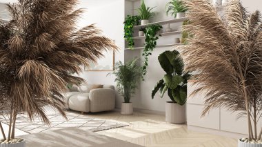 Çakıl taşları, kuru bitkiler, süs, kulaklar, kılıf, mutfak ve oturma odası üzerine vazo dalları, ev bitkileri, mimari iç tasarım, kentsel orman.