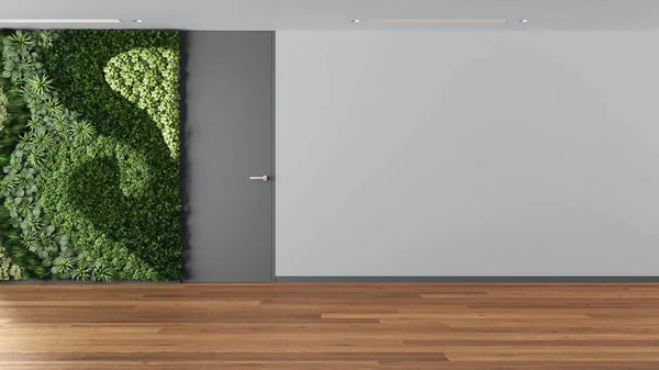 Interior Design Stanza Vuota Open Space Con Giardino Verticale Pavimento — Foto Stock