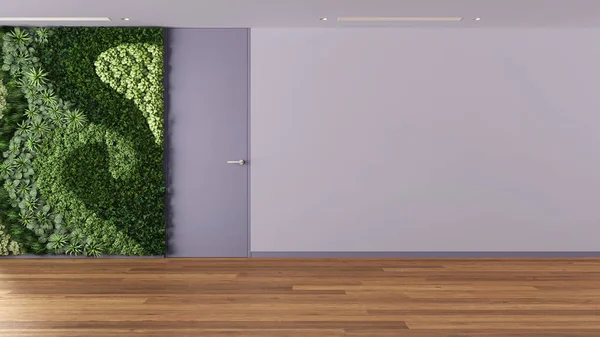 Desain Interior Ruang Kosong Ruang Terbuka Dengan Taman Vertikal Lantai — Stok Foto
