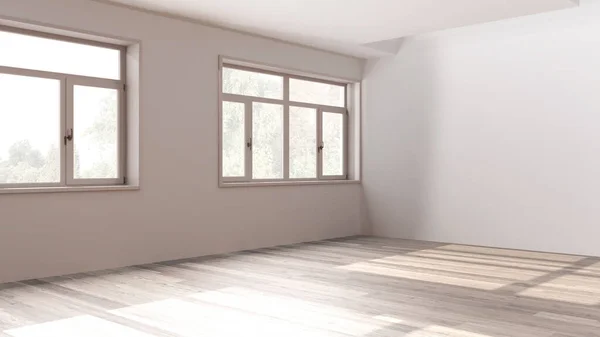 Diseño Interior Habitación Vacía Madera Blanqueada Espacio Abierto Con Suelo — Foto de Stock