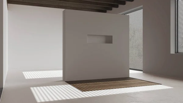 Design Interiores Sala Vazia Madeira Escura Espaço Aberto Com Piso — Fotografia de Stock