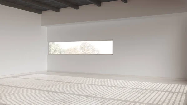 Desain Interior Ruang Kosong Kayu Gelap Ruang Terbuka Dengan Lantai — Stok Foto