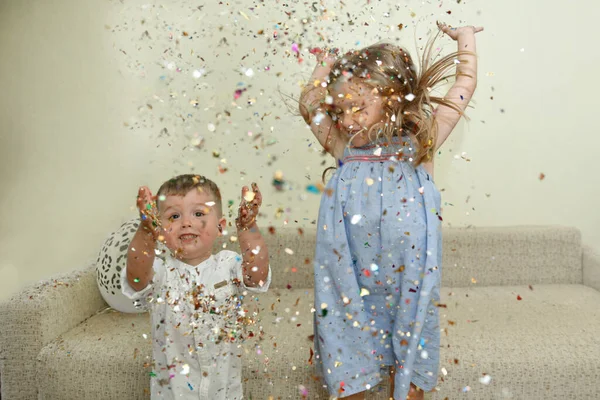 Confetti Rain Birthday — Stock Photo, Image