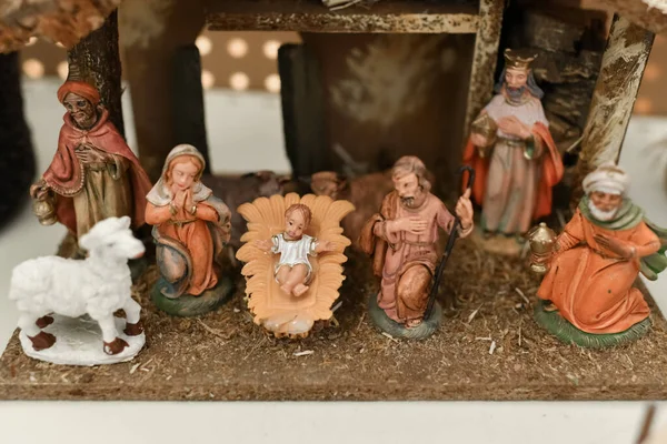 Figurki Szopki Narodzin Chrystusa — Zdjęcie stockowe