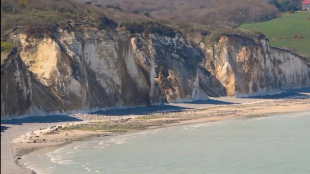Alabaster Coast Στη Γαλλία Dieppe Normandy Γαλλία — Αρχείο Βίντεο
