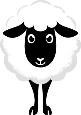 Güzel karikatür vektör koyunlar Kara çizgiler çiziyor.