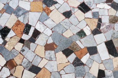 Küçük antika kahverengi gri bej beyaz siyah mozaik fayanslar desen soyut arka plan desen