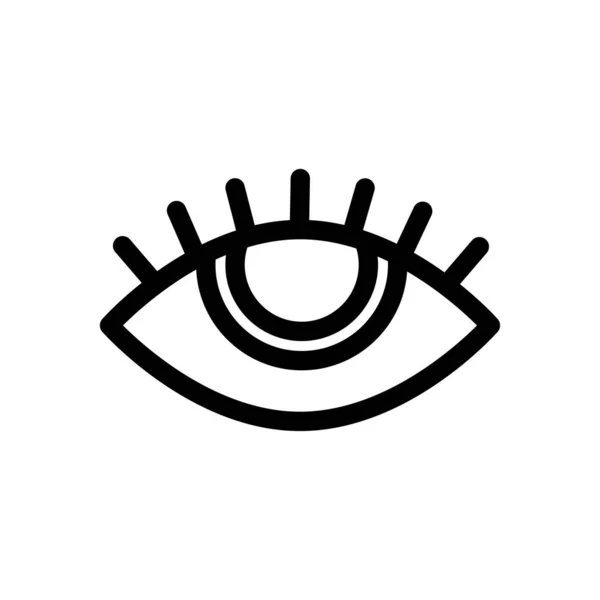 Εικονίδιο Eye Line Εικονόγραμμα Όρασης Βλεφαρίδες Σχέδιο Περίγραμμα Μαύρο Βλέμμα — Διανυσματικό Αρχείο