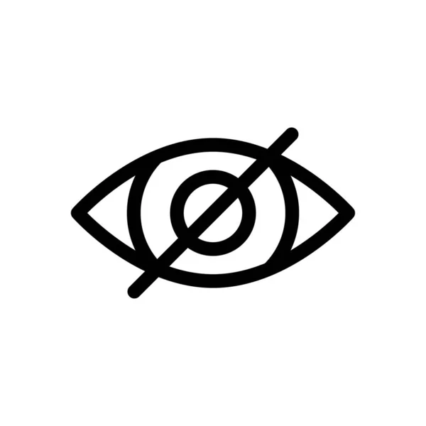 Εικονίδιο Γραμμής Ματιών Τυφλή Όραση Κρυμμένη Θέα Απαγορευμένη Εμφάνιση Διανυσματικό — Διανυσματικό Αρχείο
