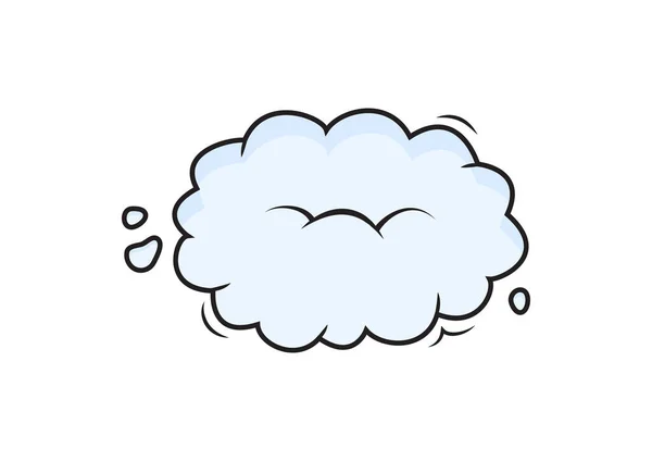 卡通云天矢量图标 气泡飞 蓝色气球或烟雾 灰尘隔离在白色背景 天气简图 — 图库矢量图片