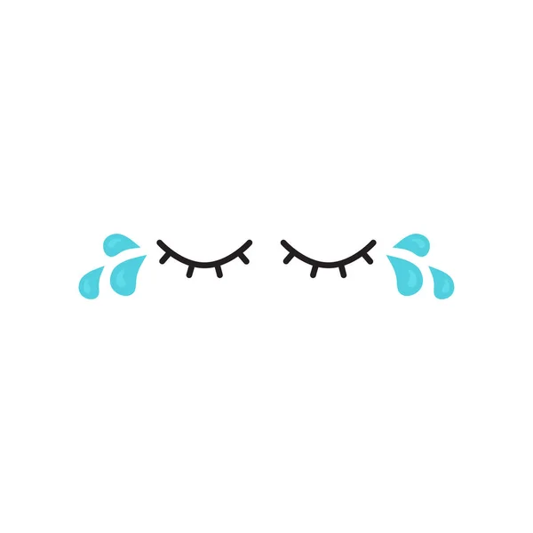 Weinen Vektor Symbol Augentropfen Tropfen Wasser Tränen Fallen Traurige Emotion — Stockvektor