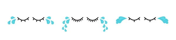 Lágrimas Icono Vectorial Llanto Ocular Gota Agua Emoción Triste Expresión — Archivo Imágenes Vectoriales