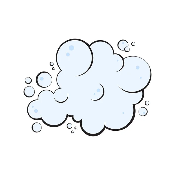 Cartoon Cloud Sky Foam Bubble Fly Blue Fun Air Balloon — Stock Vector