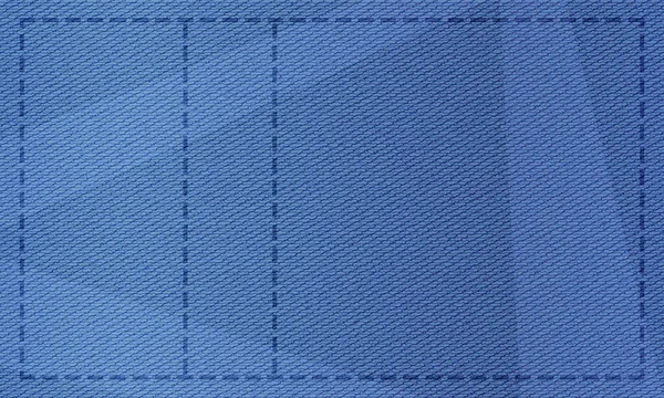 Denim Vektorové Pozadí Textura Materiálu Tkaniny Modrá Džínová Tkanina Šev — Stockový vektor