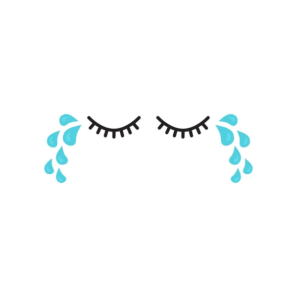 Weinendes Auge Tränenvektorsymbol Tropfen Wasser Tränen Fallen Traurige Emotion Ausdruck — Stockvektor