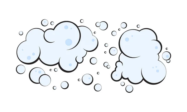 Cartoon Foam Smoke Pop Soap Gas Cloud Vector Icon Blue — Stock Vector
