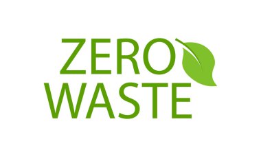 Zero waste, eco green icon with leaf, reuse concept, nature ecology planet. Save earth. Recycle label. Graphic vector illustration