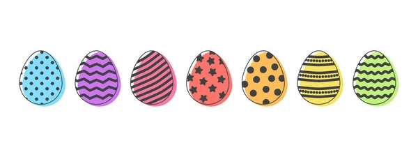 Icono Vector Huevo Pascua Huevos Para Colorear Aislados Sobre Fondo — Vector de stock