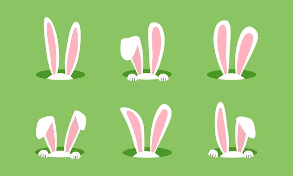 Conejo Pascua Agujero Orejas Conejo Personaje Divertido Dibujos Animados Sobre — Archivo Imágenes Vectoriales
