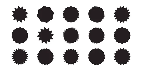 Sticker Étoile Forme Rafale Étoile Badge Vente Icône Vectorielle Ronde — Image vectorielle