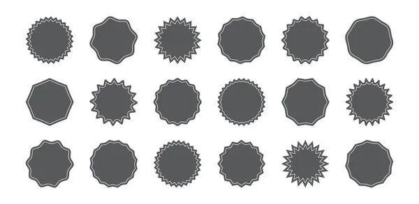 Sticker Star Shape Σήμα Αστροταχύτητα Πώληση Τιμή Tag Κύκλο Ήλιος — Διανυσματικό Αρχείο