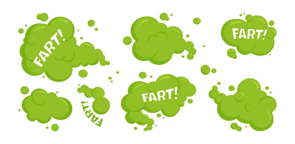 Ikona Prdícího Mraku Páchnoucí Kouř Špinavý Zápach Zelený Toxický Plyn — Stockový vektor