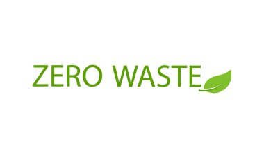Zero waste, eco green icon with leaf, reuse concept, nature ecology planet. Save earth. Recycle label. Graphic vector illustration