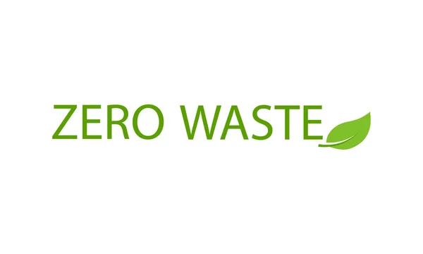 Zero Waste Eco Green Icon Leaf Reuse Concept Nature Ecology — Wektor stockowy