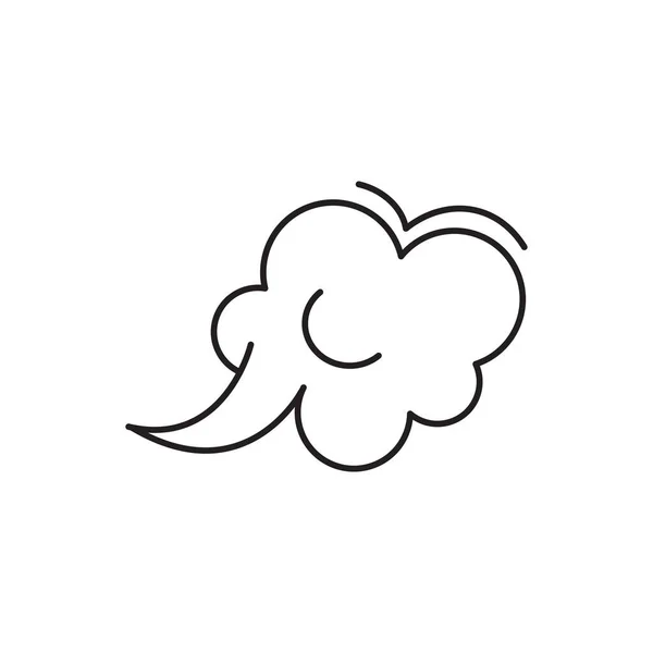 Ícone Linha Vetor Nuvem Peido Fumaça Poof Doodle Respiração Cômica — Vetor de Stock