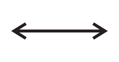 Ok iki kat uzun, düz sağ çizgi, siyah imleç, yatay element, ince işaret vektör simgesi. Basit illüstrasyon beyaz arkaplanda izole edildi