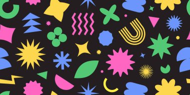 Soyut retro y2k biçimsiz şekil, grafik modern arkaplan, geometri renk formu, modaya uygun vintage element. Çizgi film vektör illüstrasyonu