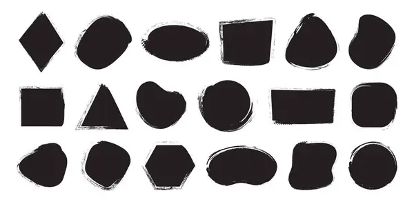 Угольная Рамка Баннер Кисти Краски Набор Текстур Гранжа Мелом Пятна Лицензионные Стоковые Иллюстрации