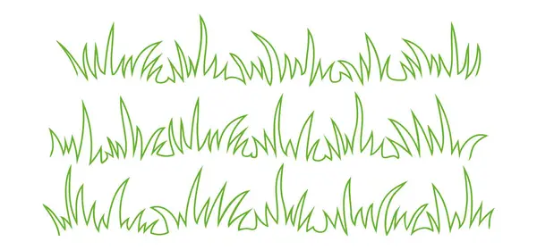 Gras Doodle Icoon Bush Lijn Met Hand Getekend Weide Tuft Rechtenvrije Stockillustraties