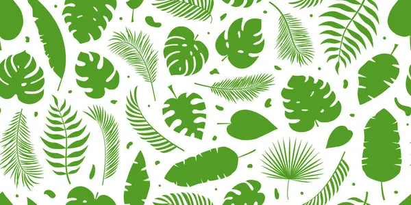 Palmblad Naadloos Patroon Jungle Tropisch Bladeren Achtergrond Zomer Banaan Boom Stockvector
