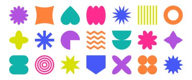 Y2k şekil ögesi, soyut retro figür, renkli modern sticker, geometri basit formu, beyaz arkaplanda izole edilmiş renkli groovy fütürist simge. Asgari vahşi vektör illüstrasyonu